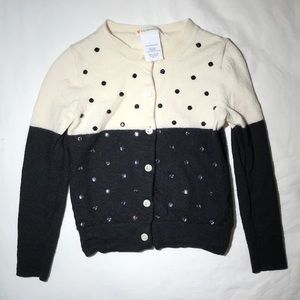 Crewcuts Child Wool Sweater Black White Rhinestone